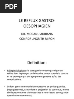Cours Rgo Pdf Estomac Reflux Gastro œsophagien