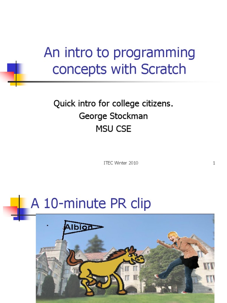 An Intro To Programming Concepts With Scratch: Quick Intro For College ...