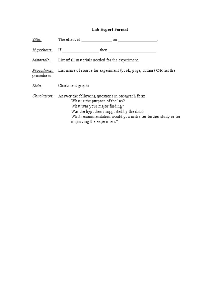 Lab Report Structure Guide | PDF