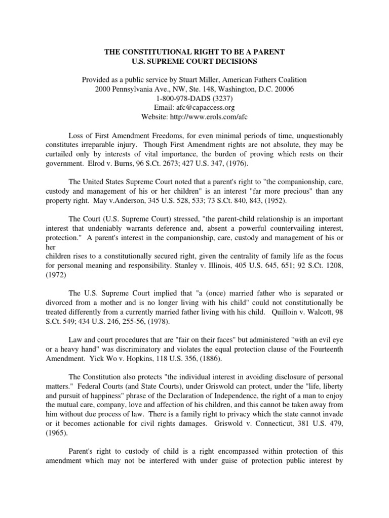 Parent Rights | PDF | Fourteenth Amendment To The United States ...