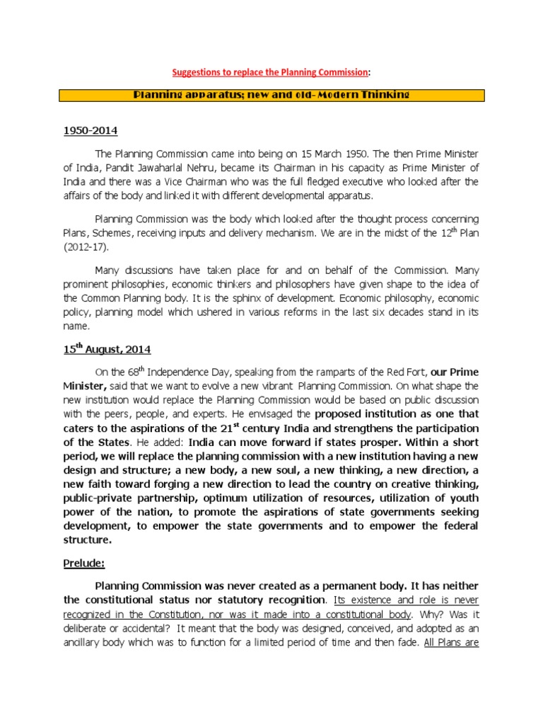India's Planning Commission Evolution | PDF | Economic Growth | Economics