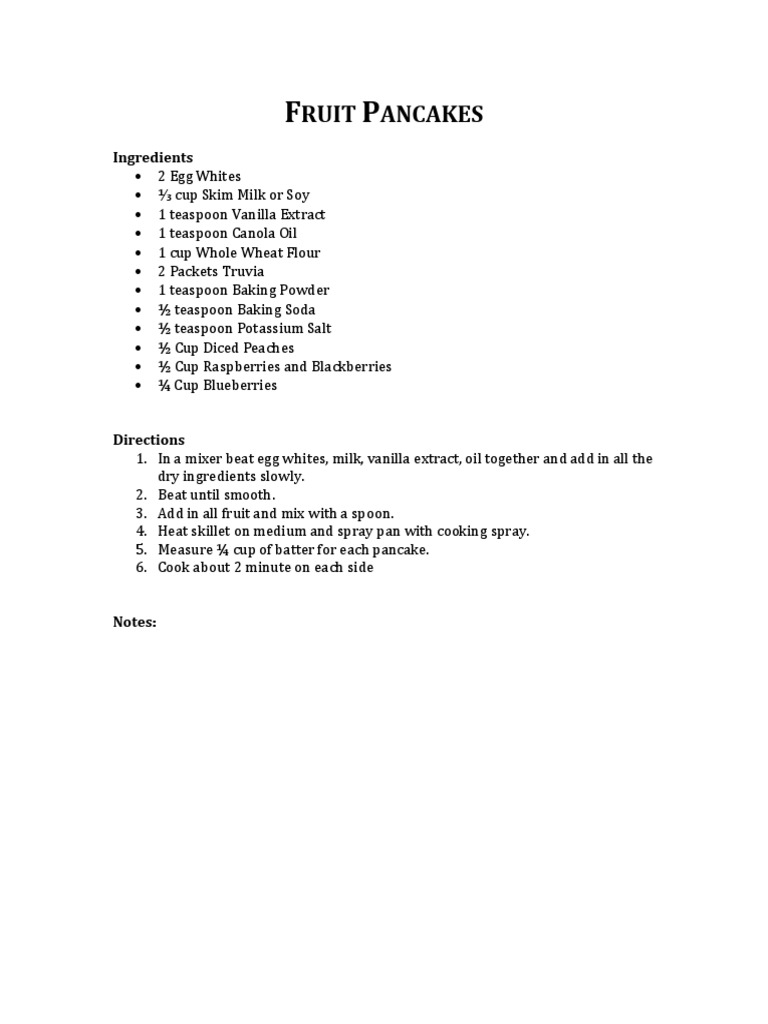 Ruit Ancakes: Ingredients | PDF
