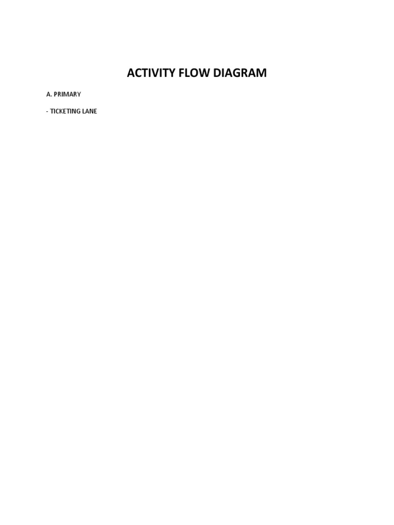 Activity Flow Diagram: A. Primary - Ticketing Lane | PDF