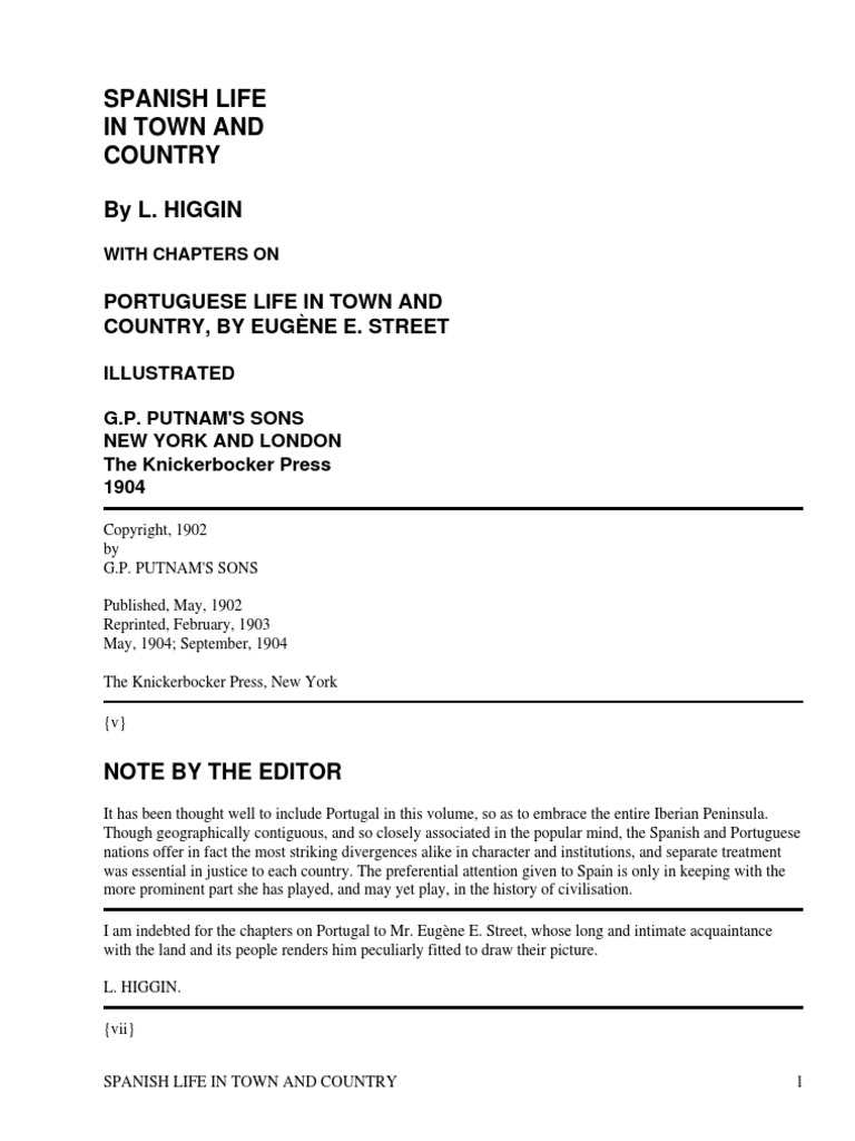 Spanish Life in Town and Country by Higgin, L. | PDF | Spain | Monarchy