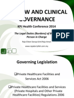 THE LAW AND CLINICAL GOVERNANCE