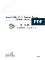 Sungy Mobile 2Q '14 Earnings Preview - GOMO A No-Go