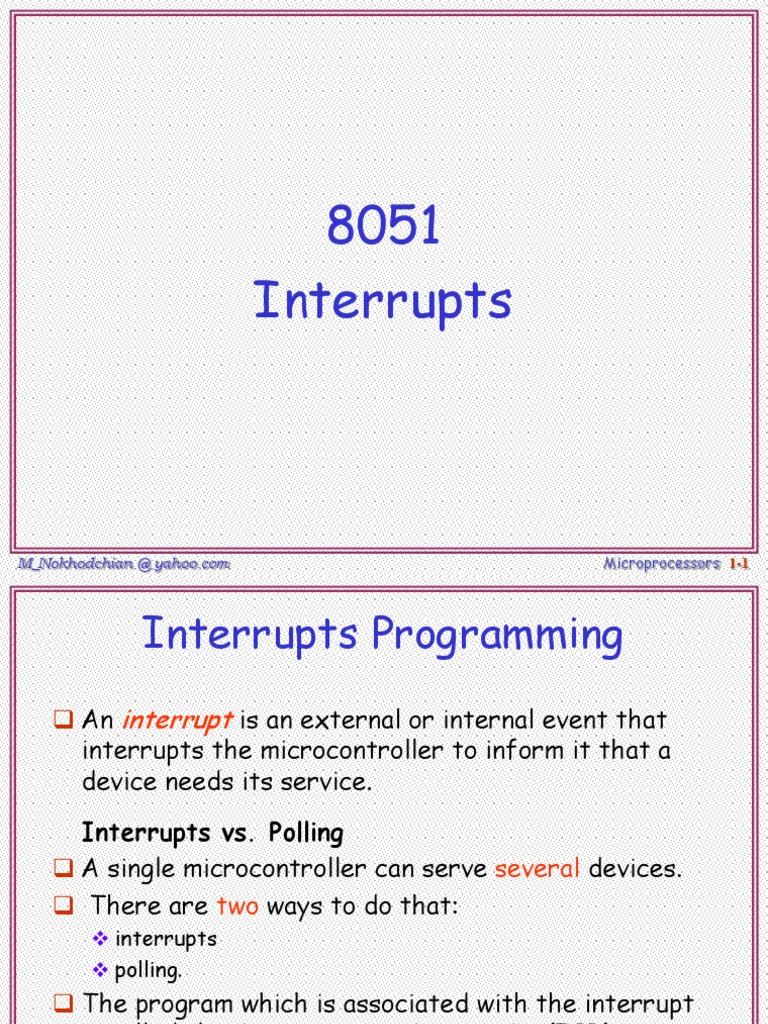 8051 Interrupt | PDF | Microcontroller | Computer Architecture