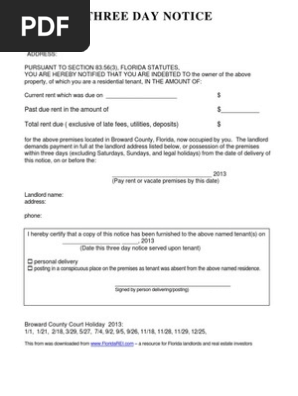 3 Day Notice