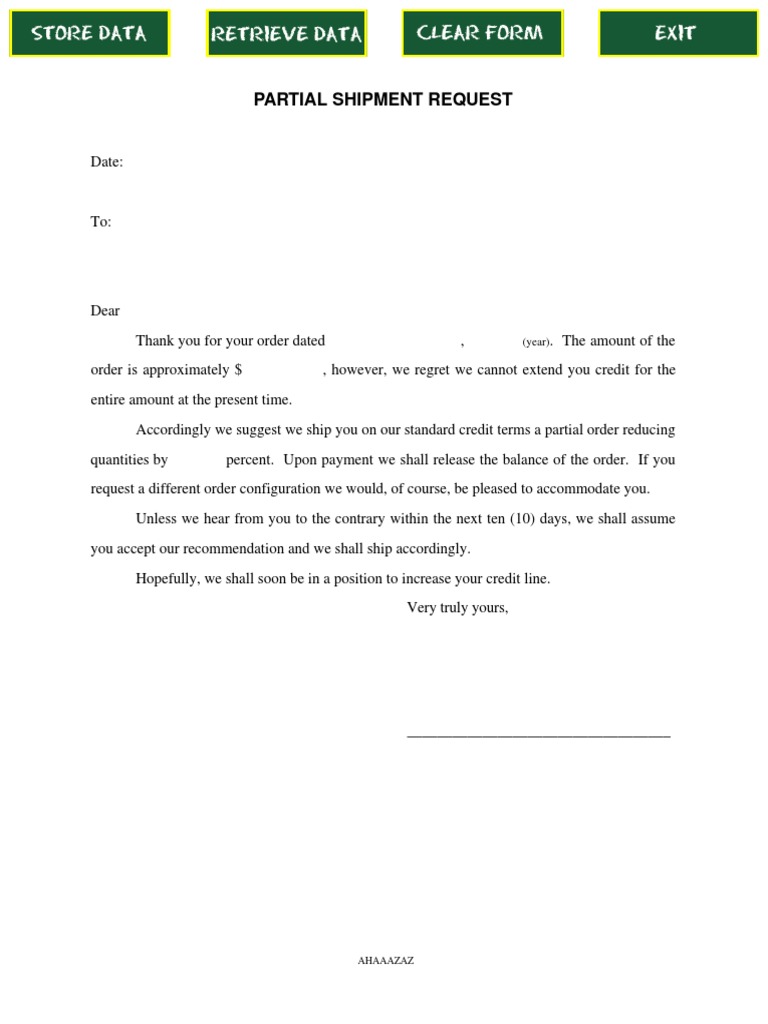 Partial Shipment Credit Terms | PDF | Law