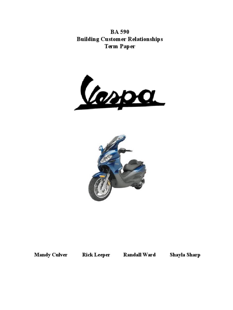 Vespa Brand Paper PDF Brand Strategic Management
