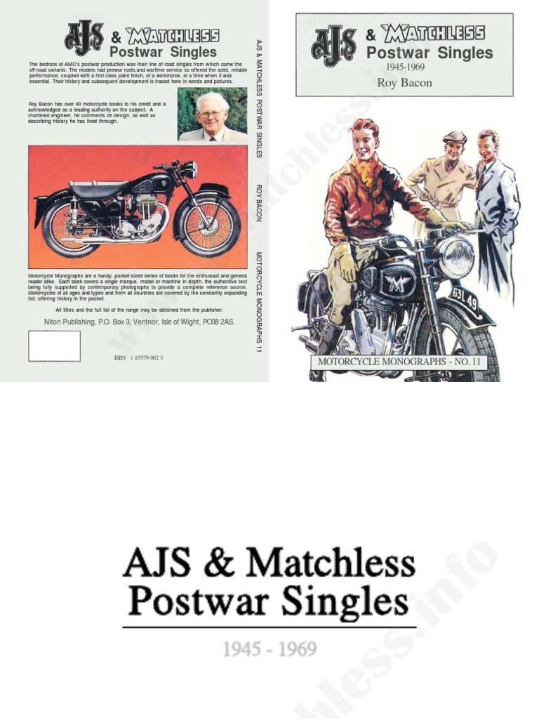 Roy Bacon - Ajs & Matchless Postwar Singles 1945-1969 | Vehicle Technology  | Vehicle Parts