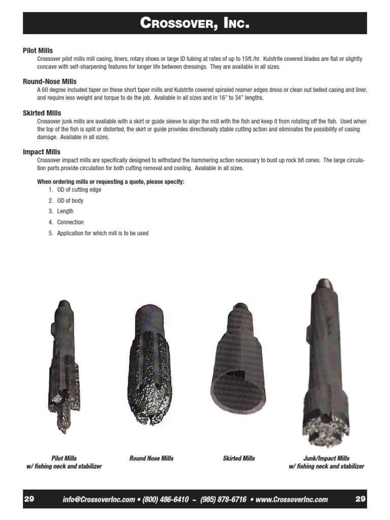 Pilot Mills Overview and Specifications | PDF | Technology & Engineering