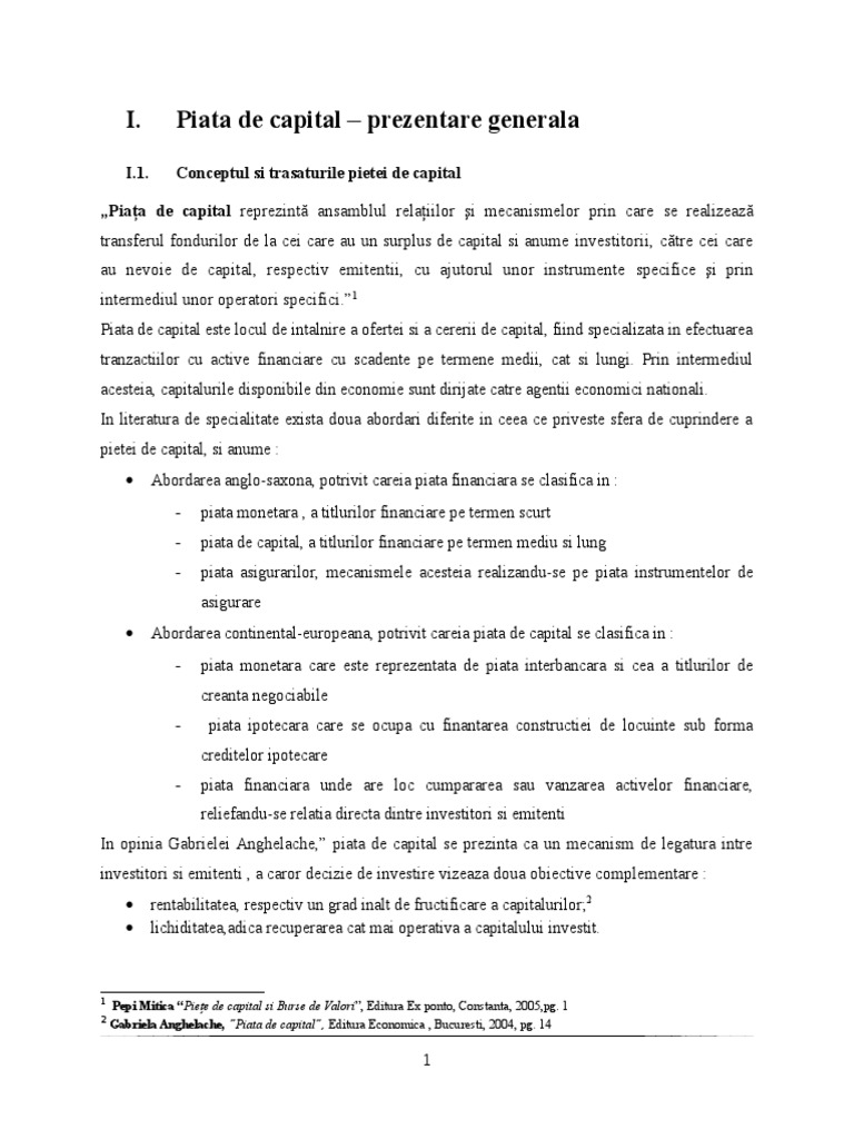 Intermediarii de Pe Piata de Capital Licenta PDF