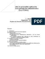 Notas Sobre La Pretendida Agilización Procesal en La Jurisdicción Administrativa