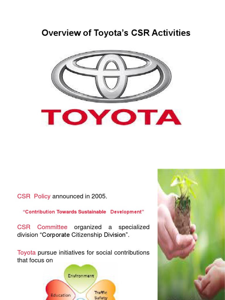 CSR of Toyota | PDF | Toyota | Corporate Social Responsibility