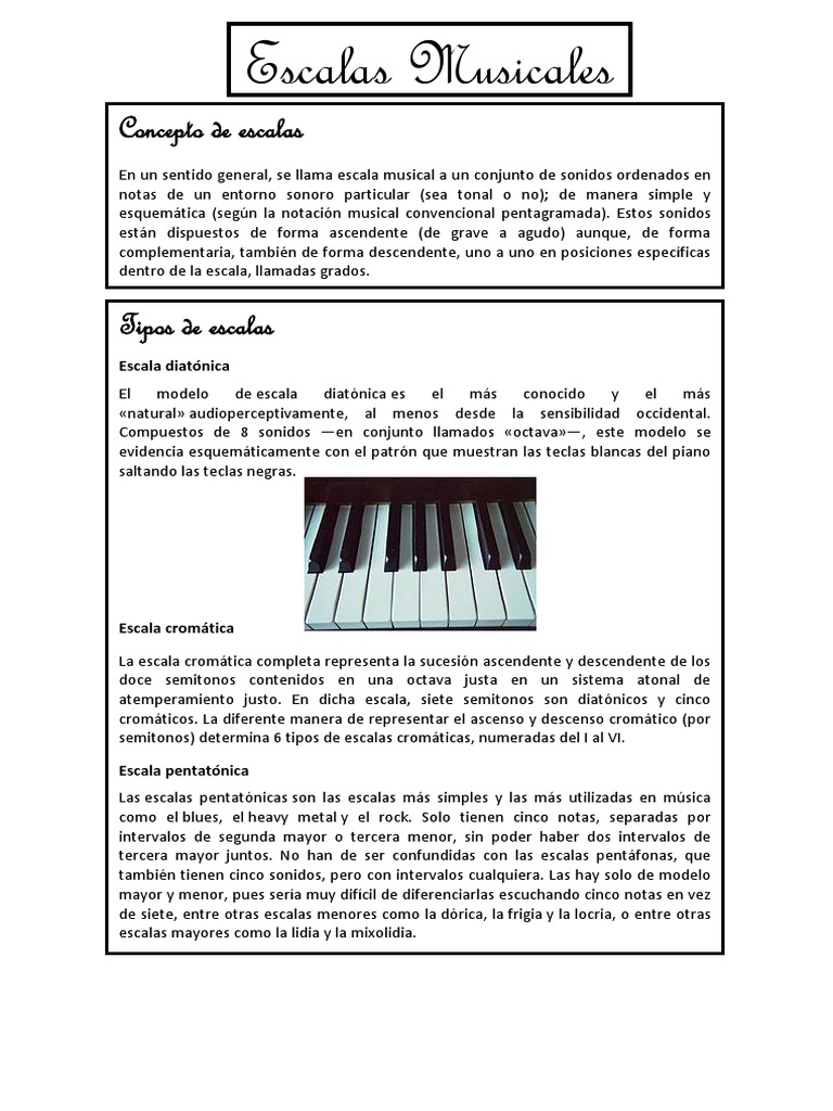 Escalas Musicales PDF Escala (música) Composiciones Musicales