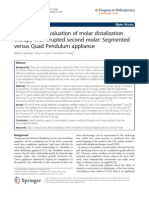 Comparative Evaluation of Molar Distalization Segmented vs Quad Pendulum Appliance