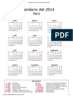 Calendario de Perú Del 2014