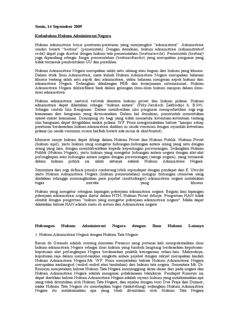 Hubungan Hukum Administrasi Negara Dengan Ilmu Hukum Lainnya Pdf