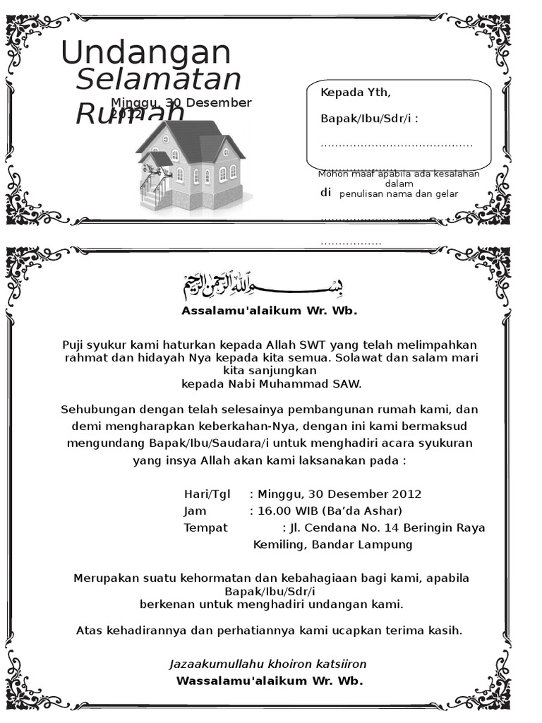 4200 Contoh Undangan Syukuran Aqiqah Terbaru