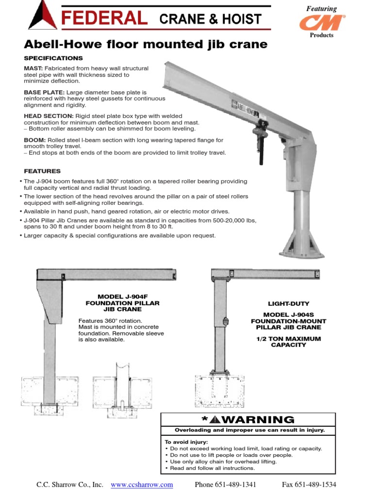 Floor Mounted Jib Crane Crane (Machine) Structural Steel