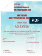 Sertifikat Mentoring Ade Rahman hgh