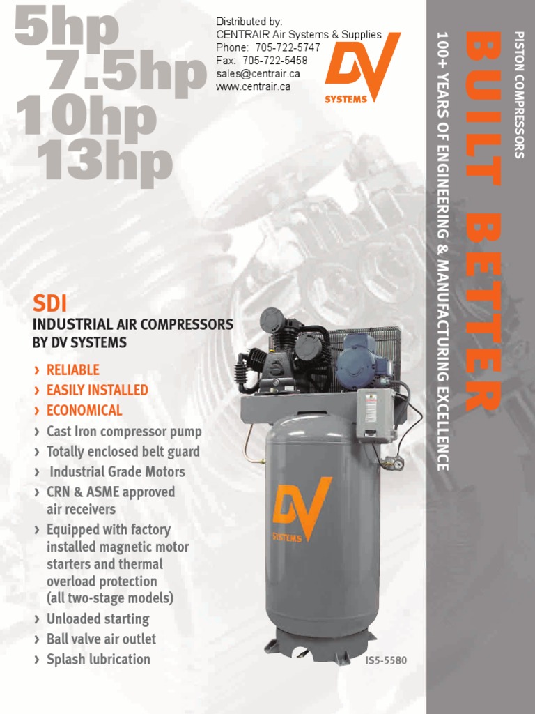 5hp 7 5hp 10hp 13hp Standard Industrial Piston Compressor Brochure