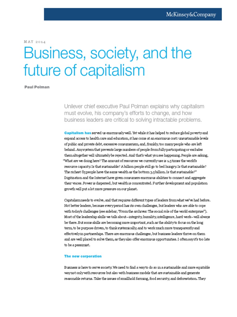 Business Society and The Future of Capitalism | PDF | Sustainability ...