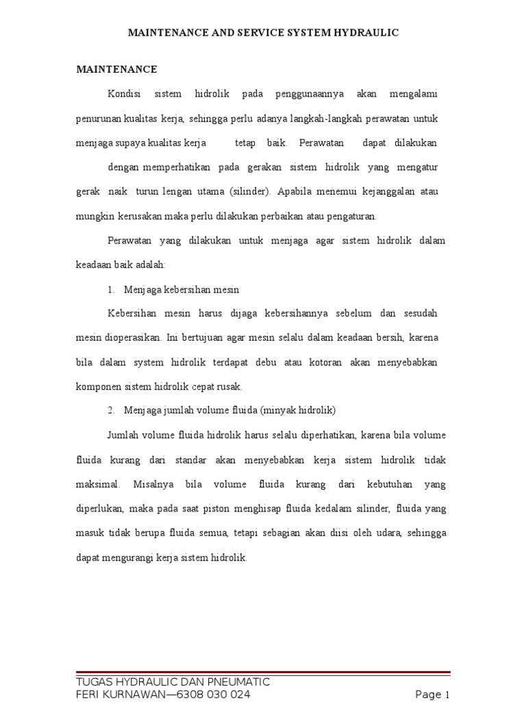 Hydraulic Maintenance Pdf