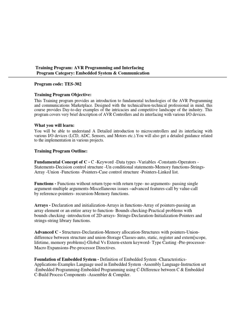 Avr Arduino | PDF | C (Programming Language) | Embedded System