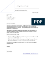 Job Application Letter Sample