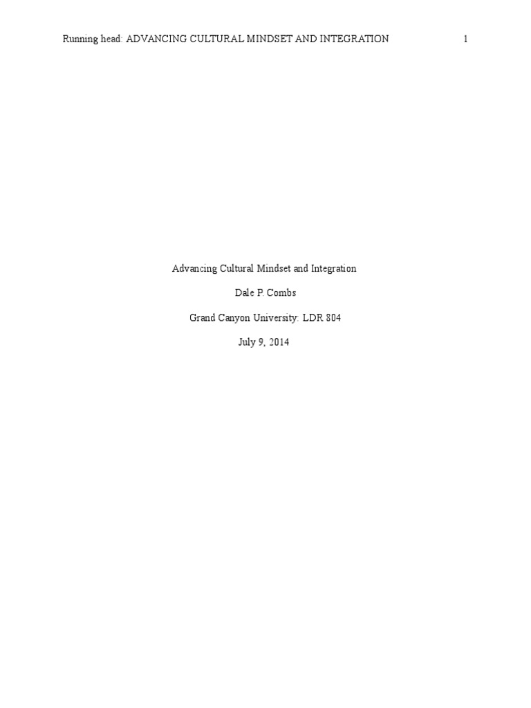 Advancing Cultural Mindset Integration | PDF | Career & Growth