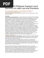 January 2013 Philippine Supreme Court Decisions on Labor Law NEW VERSION