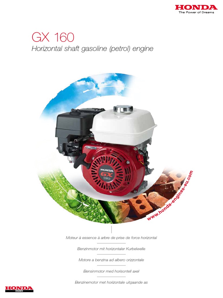 Brosur Mesin Honda GX160 | PDF | Engines | Engine Technology