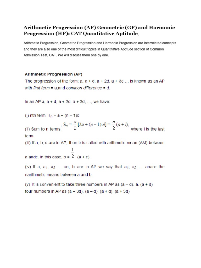 AP, GP, and HP Relationships Explained | PDF | Finance & Money ...