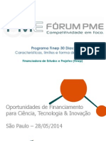 ForumPmeSindipecas2014_ProgramaFinep30Dias