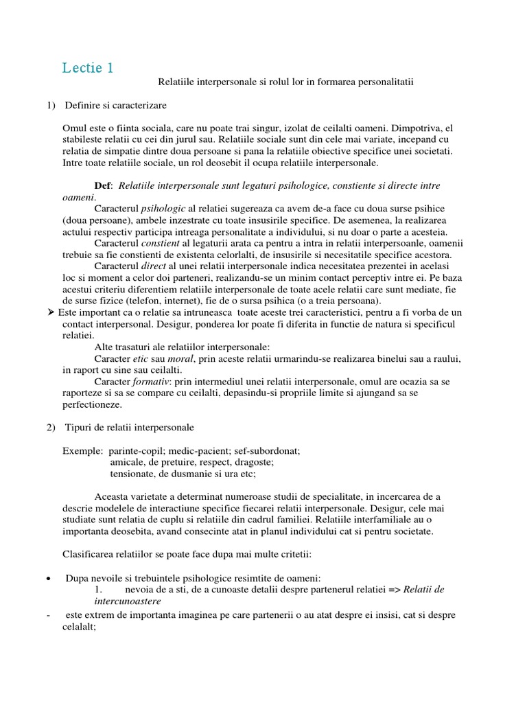 Relatii Interpersonale | PDF