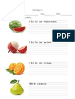 Worksheet,Fruits,Writing
