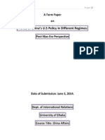 Trends of China's US Policy in Post Mao era