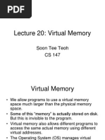 Lecture 20: Virtual Memory: Soon Tee Teoh CS 147