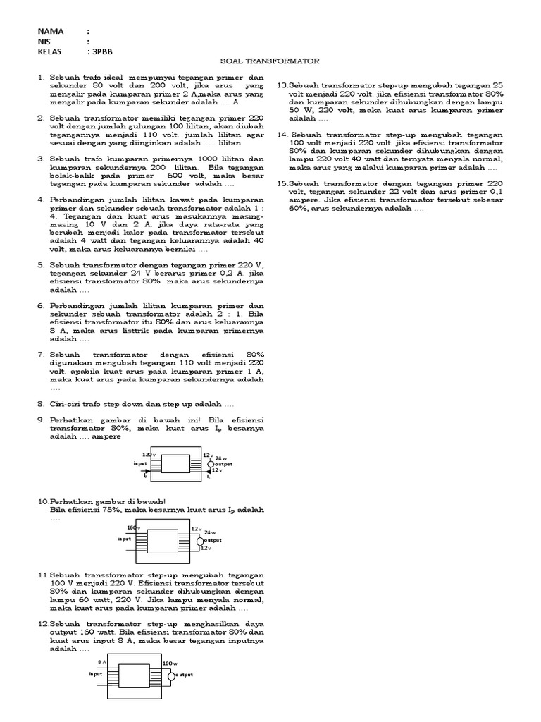 Soal Transformator