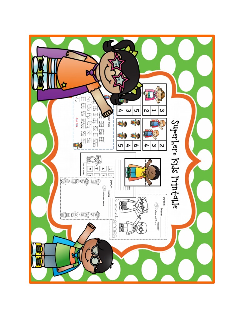pre k superhero kids printable