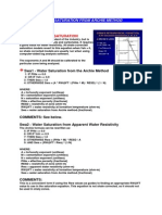 Water Saturation From Archie Method