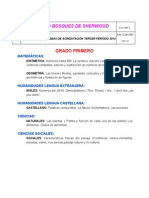 Temáticas Pruebas de Acreditación Tercer Período 2014