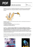 Avaliação poriferos e cnidarios