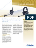 Clear-Com CC-300-400 Headset Datasheet PDF