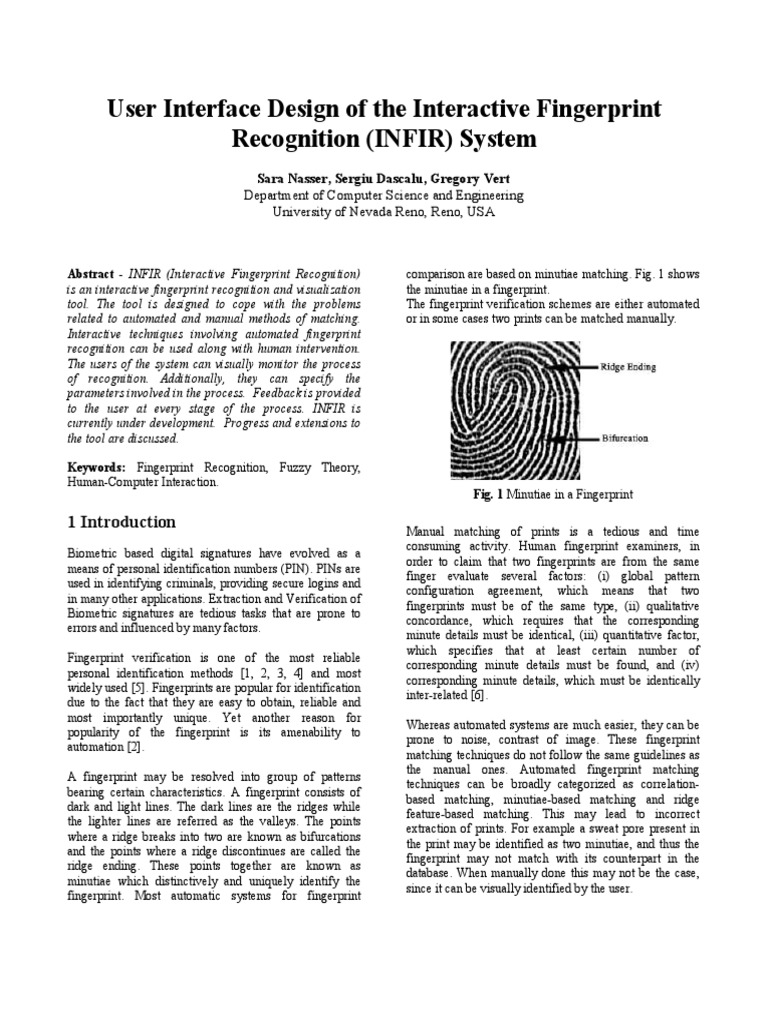 Interactive Fingerprint Recognition System | PDF | Fingerprint | Use Case