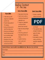 Parent and Student Reading Contract 8th