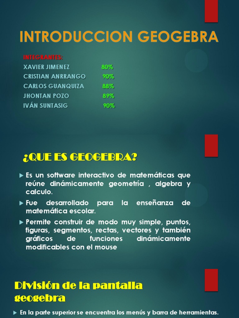 Introduccion Geogebra | PDF | Hoja de cálculo | Enseñanza de matemática