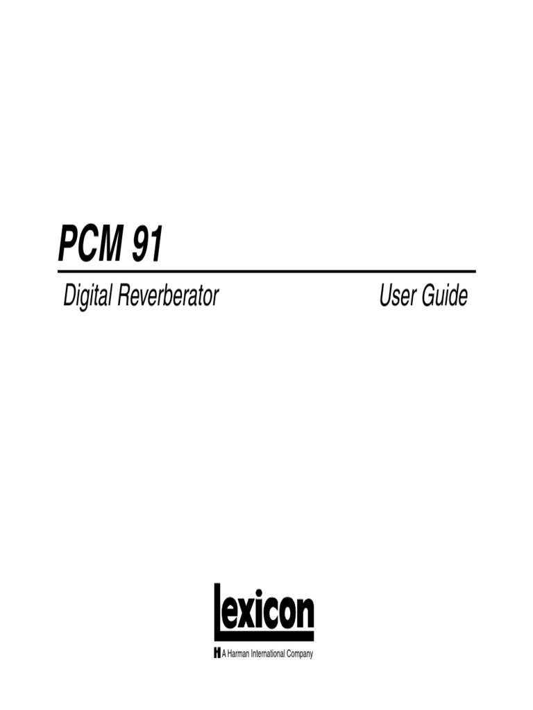 PCM91 User Guide Rev1 Original | PDF | Audio Electronics | Sound Technology